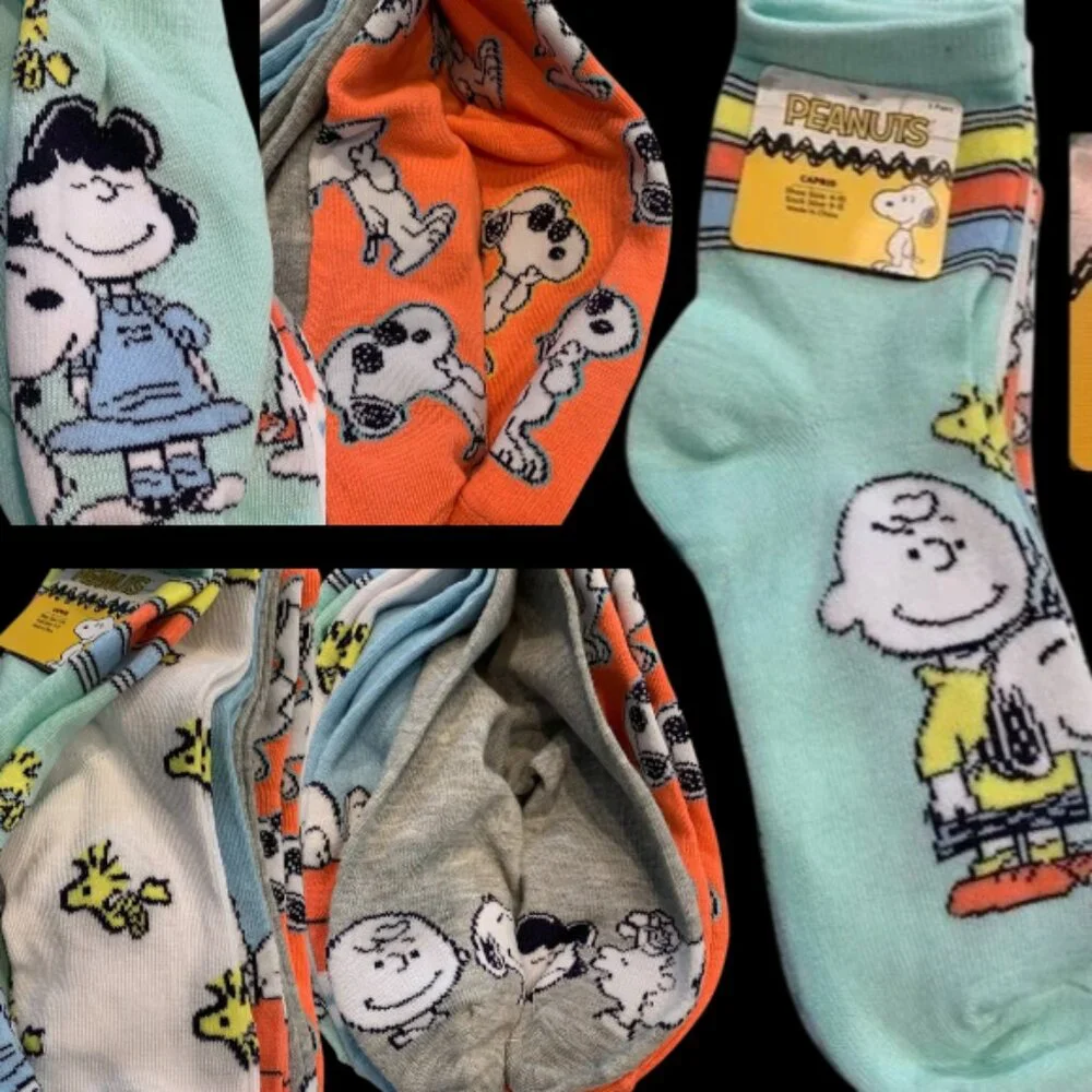 Peanuts Snoopy Charlie Brown Socks NWT 5 pair
